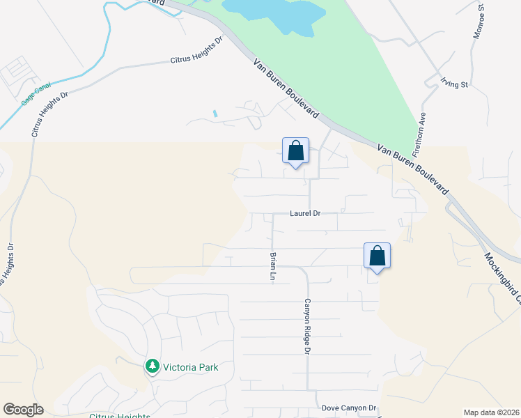 map of restaurants, bars, coffee shops, grocery stores, and more near 14072 Laurel Drive in Riverside