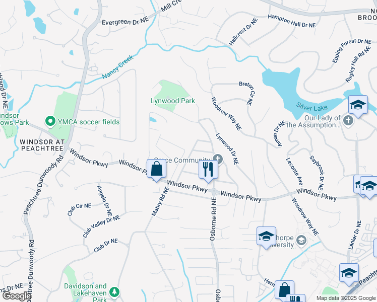 map of restaurants, bars, coffee shops, grocery stores, and more near 3232 Cates Avenue Northeast in Atlanta