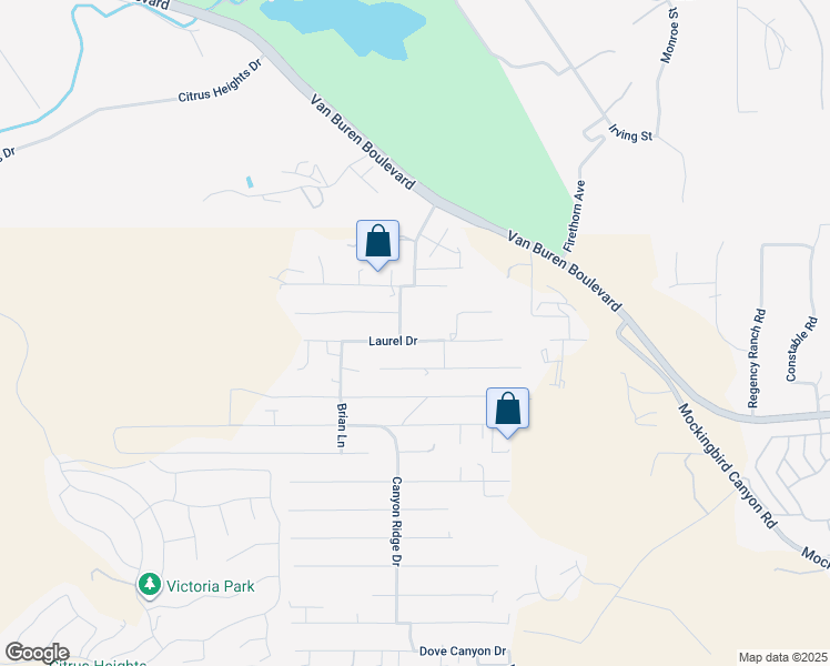 map of restaurants, bars, coffee shops, grocery stores, and more near 14284 Laurel Drive in Riverside