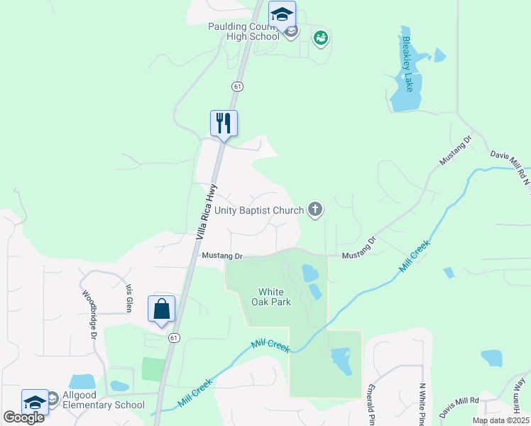 map of restaurants, bars, coffee shops, grocery stores, and more near 138 Ponderosa Drive in Dallas
