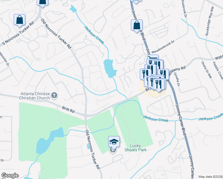 map of restaurants, bars, coffee shops, grocery stores, and more near 846 Arlington Drive in Tucker
