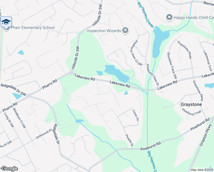 map of restaurants, bars, coffee shops, grocery stores, and more near 1300 Rambler Rose Court in Grayson