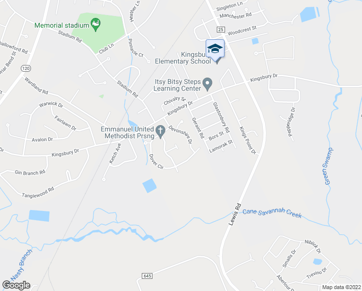 map of restaurants, bars, coffee shops, grocery stores, and more near 14 Collingwood Court in Sumter