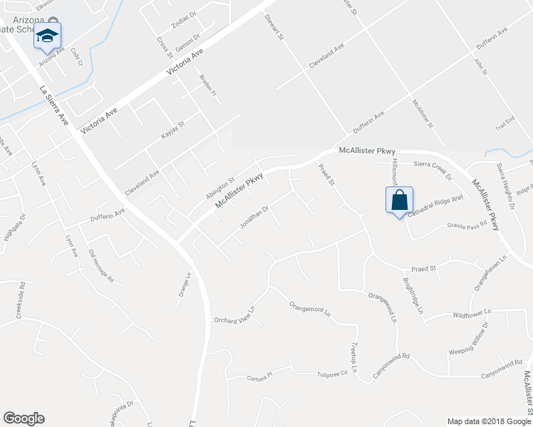 map of restaurants, bars, coffee shops, grocery stores, and more near 12113 Jonathan Drive in Riverside