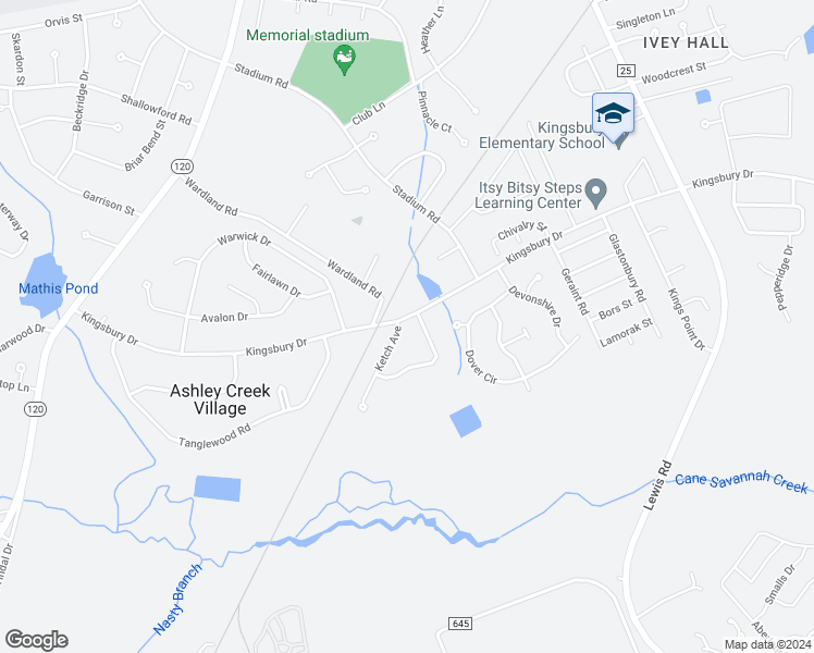 map of restaurants, bars, coffee shops, grocery stores, and more near 1701 Ketch Avenue in Sumter