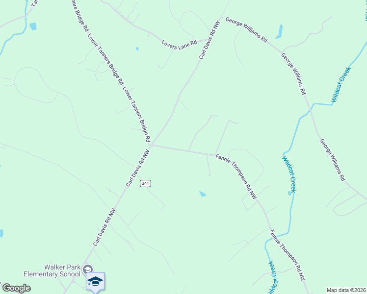 map of restaurants, bars, coffee shops, grocery stores, and more near 1-3 Fannie Thompson Road Northwest in Monroe