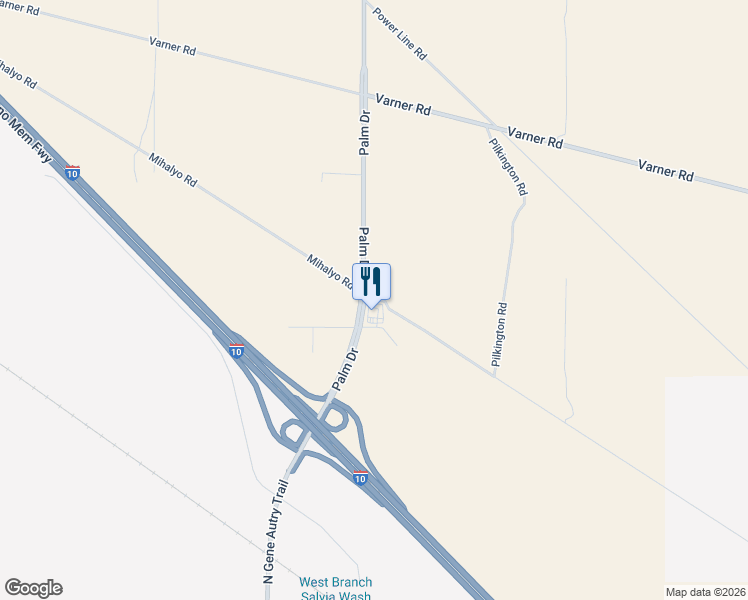 map of restaurants, bars, coffee shops, grocery stores, and more near Mihalyo Road in Riverside County