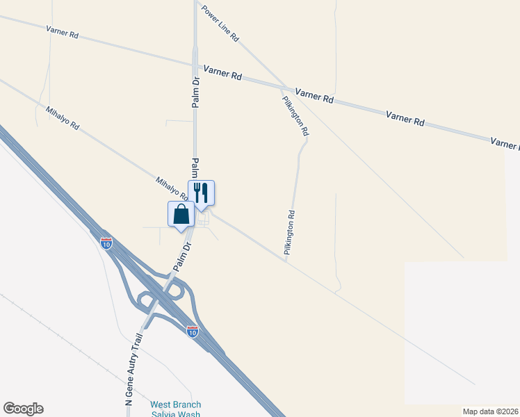 map of restaurants, bars, coffee shops, grocery stores, and more near 22455 Caldwell Drive in Desert Hot Springs