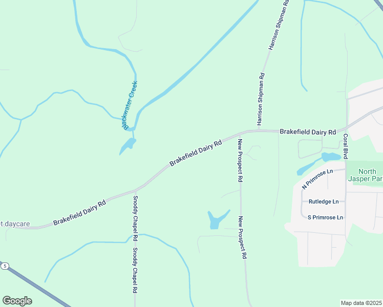 map of restaurants, bars, coffee shops, grocery stores, and more near Brakefield Dairy Road in Jasper