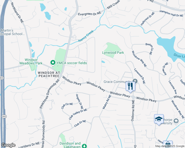 map of restaurants, bars, coffee shops, grocery stores, and more near 425 Mabry Place Northeast in Atlanta