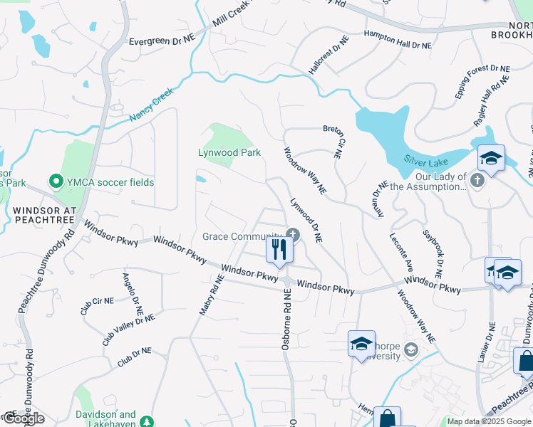 map of restaurants, bars, coffee shops, grocery stores, and more near 3253 Cates Avenue Northeast in Atlanta