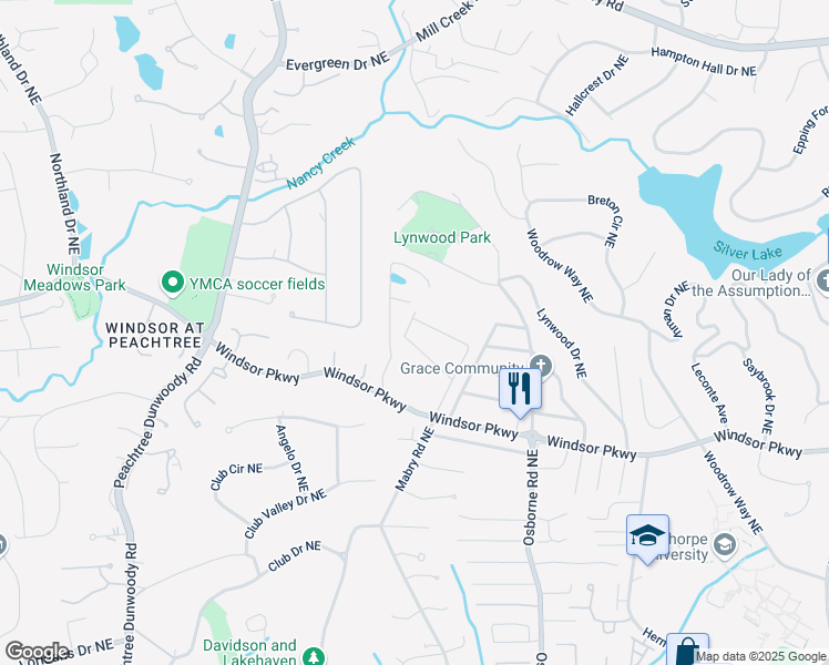 map of restaurants, bars, coffee shops, grocery stores, and more near 3207 Madison Avenue Northeast in Atlanta