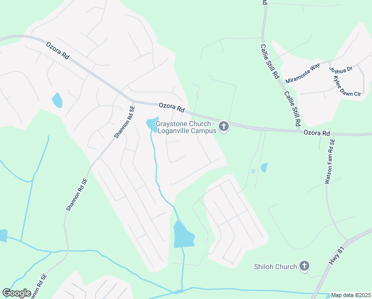 map of restaurants, bars, coffee shops, grocery stores, and more near 3580 Bulloch Lake Road in Loganville