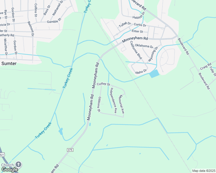 map of restaurants, bars, coffee shops, grocery stores, and more near 246 Independence Avenue in Sumter
