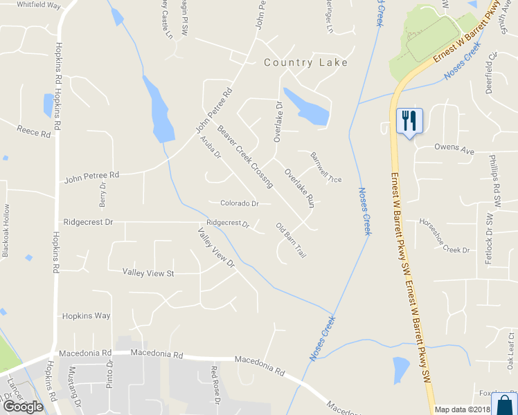 map of restaurants, bars, coffee shops, grocery stores, and more near 3153 Colorado Drive in Powder Springs