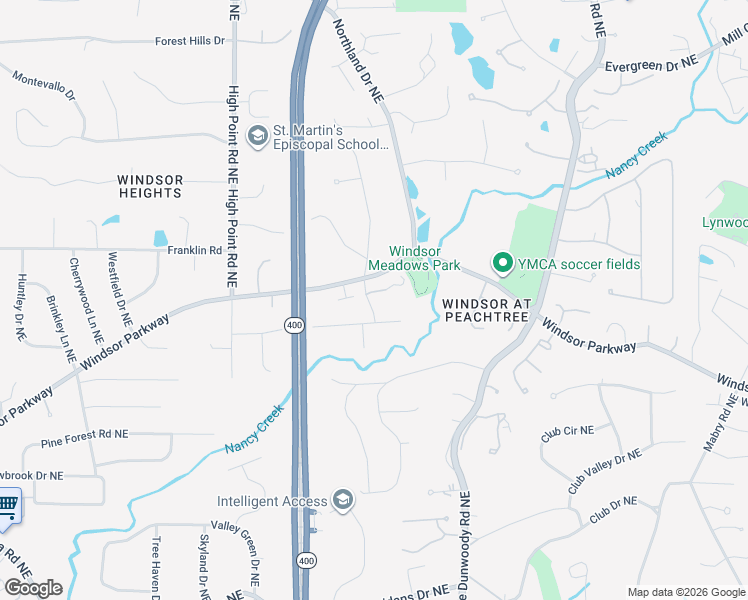 map of restaurants, bars, coffee shops, grocery stores, and more near 755 Brook Park Place in Atlanta
