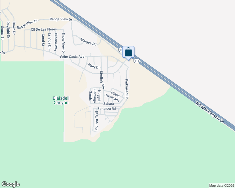 map of restaurants, bars, coffee shops, grocery stores, and more near 22840 Sterling Avenue in Palm Springs