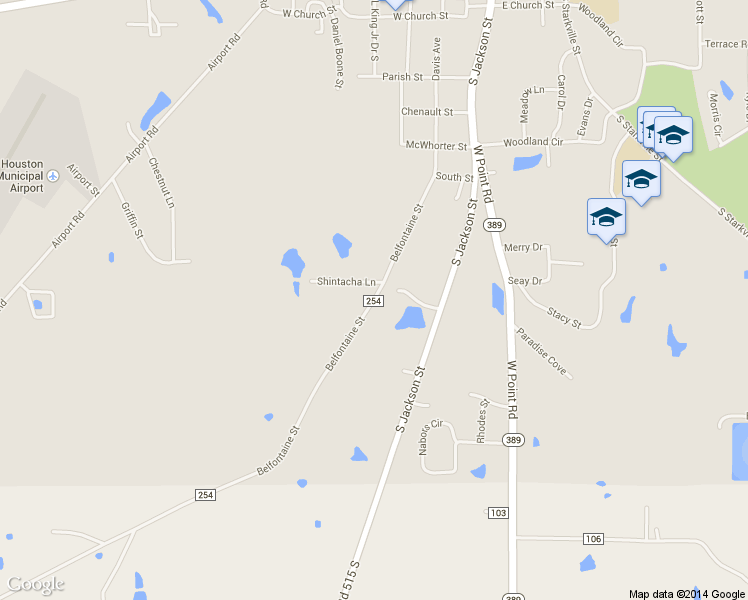 map of restaurants, bars, coffee shops, grocery stores, and more near Belfontaine Street in Houston