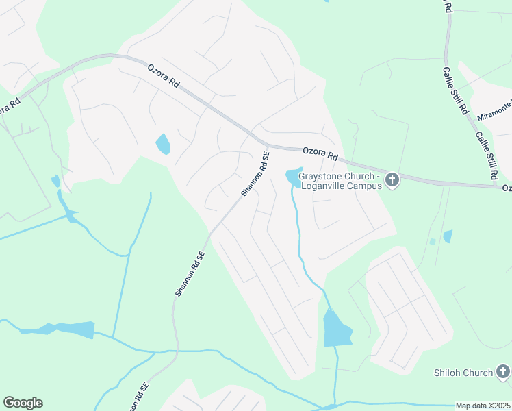 map of restaurants, bars, coffee shops, grocery stores, and more near 3429 Lake End Drive in Loganville