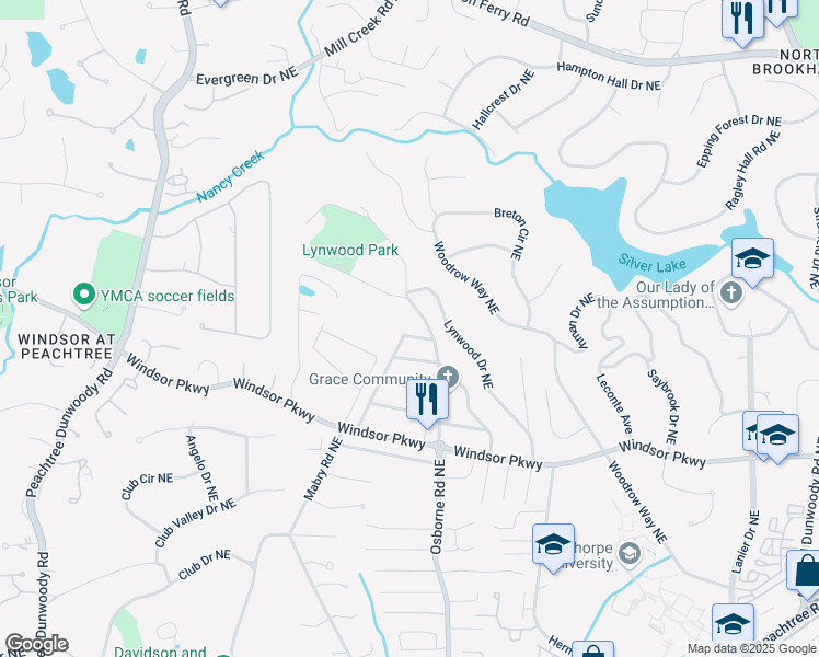 map of restaurants, bars, coffee shops, grocery stores, and more near 3268 Cates Avenue Northeast in Atlanta