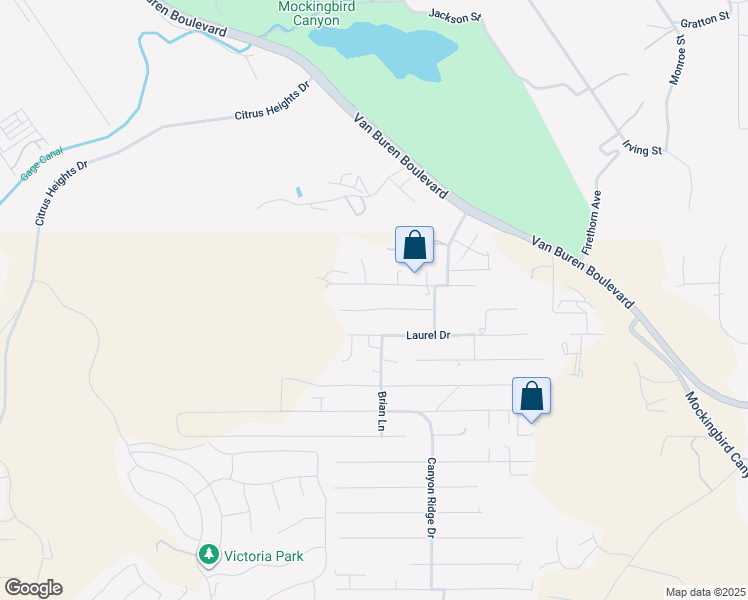 map of restaurants, bars, coffee shops, grocery stores, and more near 14114 Oakley Drive in Riverside