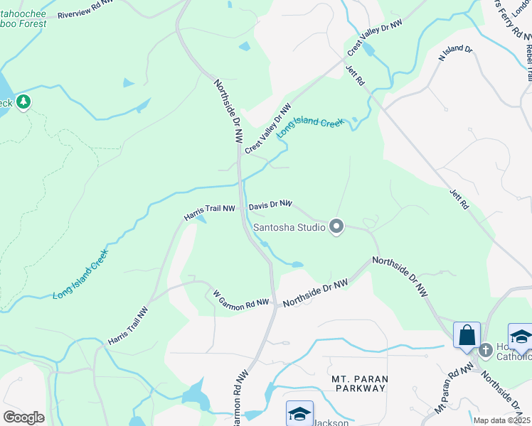 map of restaurants, bars, coffee shops, grocery stores, and more near 4787 Northside Drive Northwest in Atlanta