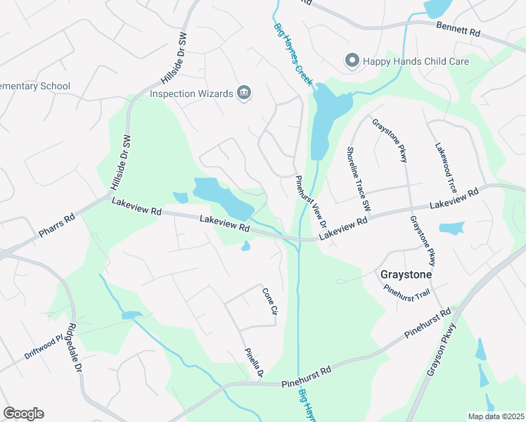 map of restaurants, bars, coffee shops, grocery stores, and more near 2436 Derrick Drive in Grayson