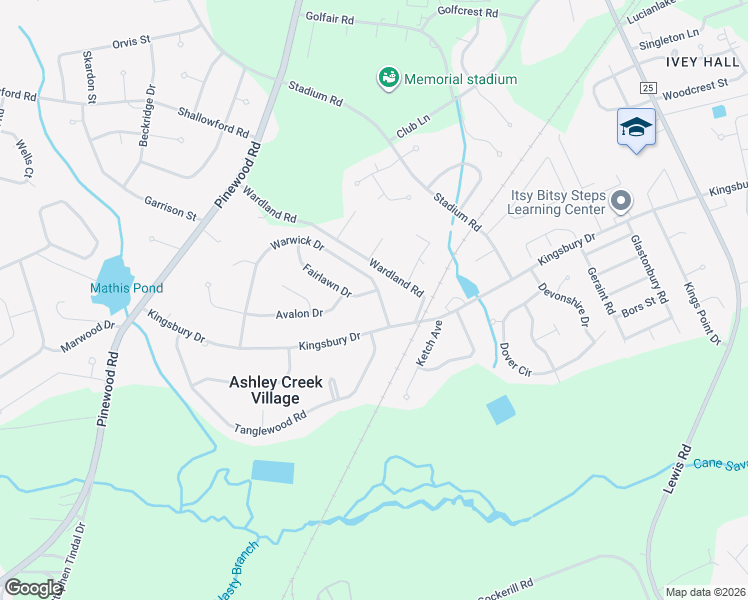 map of restaurants, bars, coffee shops, grocery stores, and more near 1334 Warwick Drive in Sumter