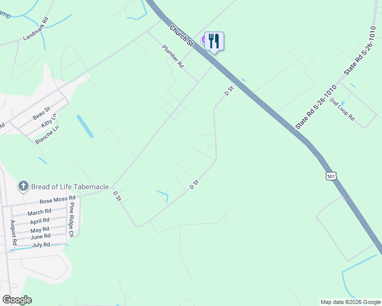 map of restaurants, bars, coffee shops, grocery stores, and more near 4179 Primrose Lane in Conway