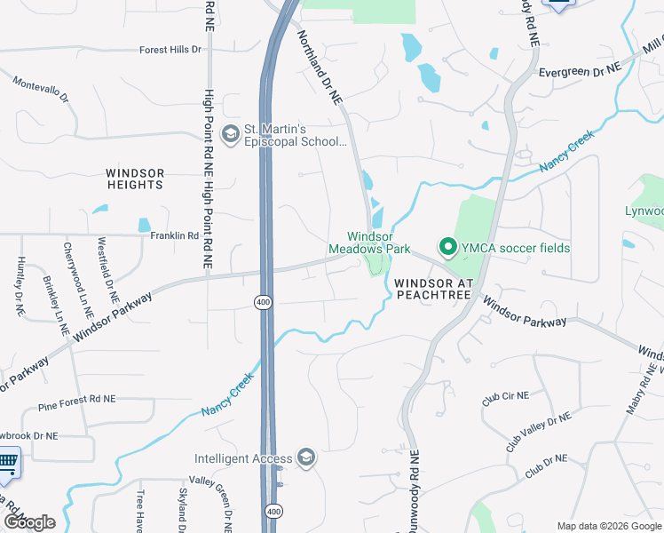 map of restaurants, bars, coffee shops, grocery stores, and more near 750 Brook Park Place in Atlanta