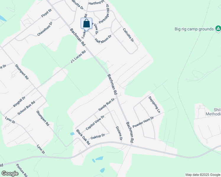 map of restaurants, bars, coffee shops, grocery stores, and more near 3219 Bachman Road in Gaston