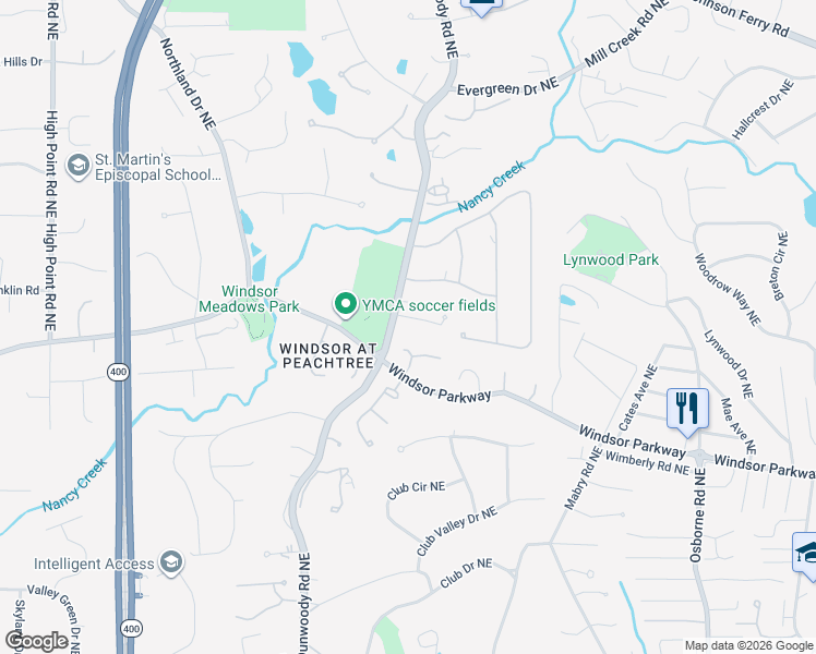 map of restaurants, bars, coffee shops, grocery stores, and more near 2 The Croft Northeast in Atlanta