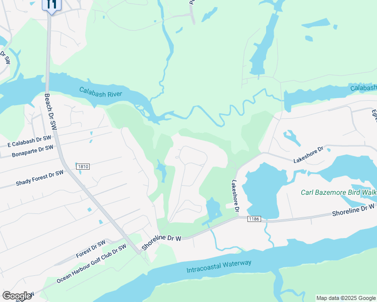map of restaurants, bars, coffee shops, grocery stores, and more near 638 Oyster Bay Drive in Sunset Beach