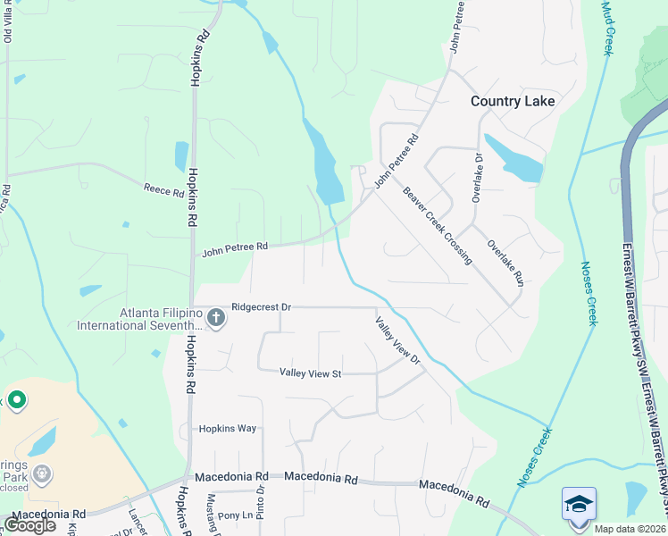 map of restaurants, bars, coffee shops, grocery stores, and more near 2737 John Petree Road in Powder Springs