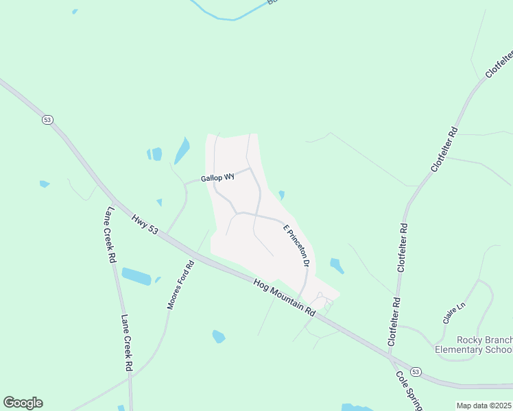 map of restaurants, bars, coffee shops, grocery stores, and more near 3392 East Princeton Dr. in Bogart