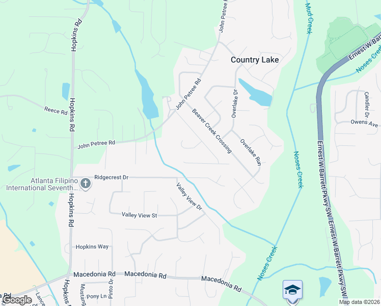 map of restaurants, bars, coffee shops, grocery stores, and more near 3207 Craven Ridge Drive in Powder Springs