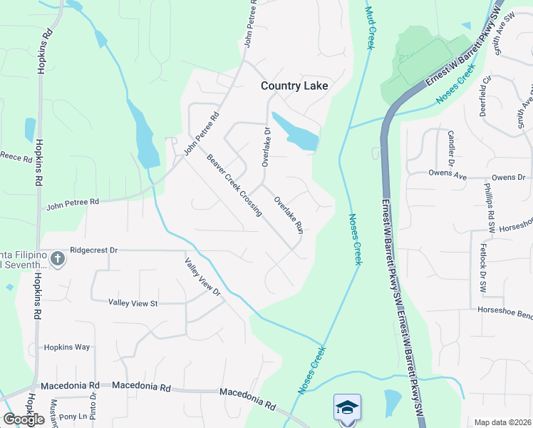map of restaurants, bars, coffee shops, grocery stores, and more near 2727 Beaver Creek Crossing in Powder Springs