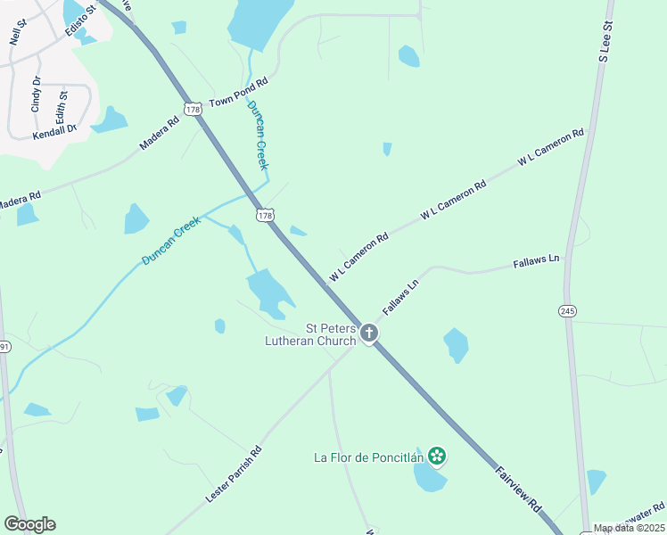 map of restaurants, bars, coffee shops, grocery stores, and more near 7524 Fairview Road in Batesburg-Leesville