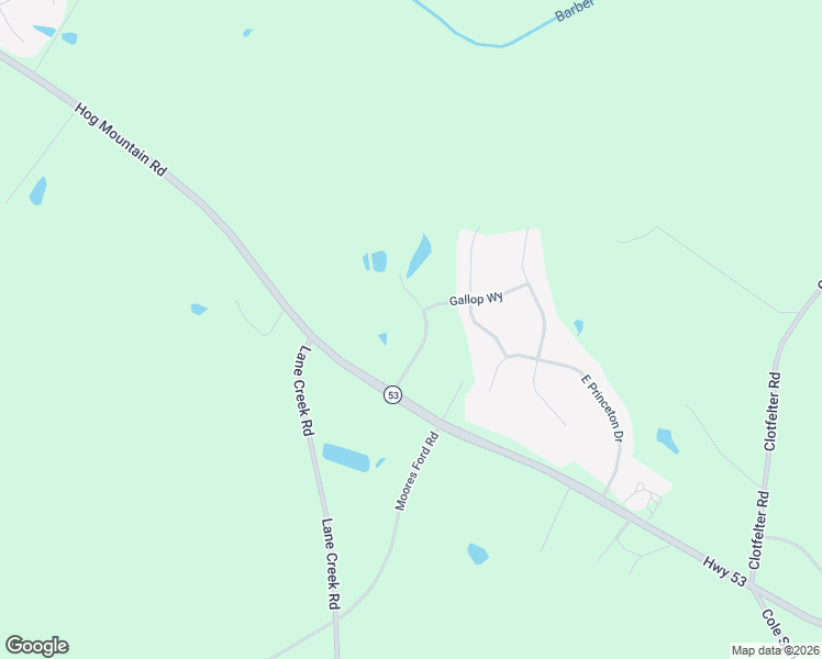 map of restaurants, bars, coffee shops, grocery stores, and more near 1640 Princeton Farms Drive in Bogart