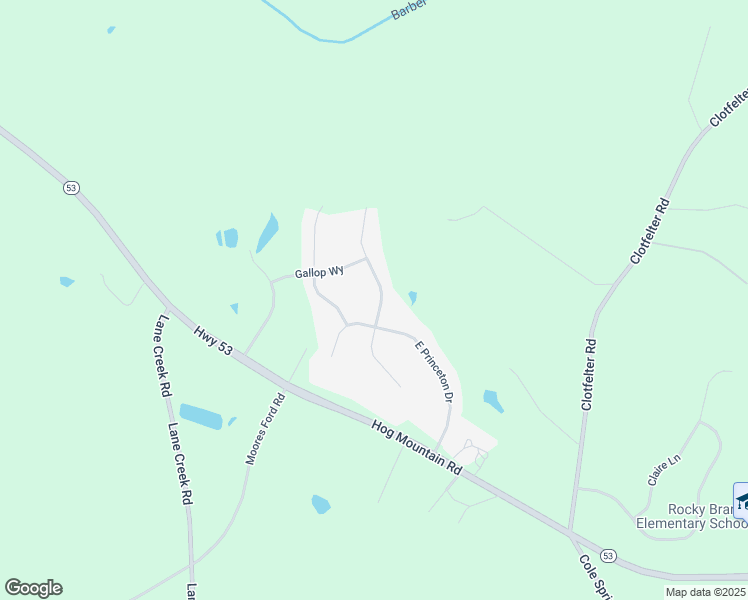 map of restaurants, bars, coffee shops, grocery stores, and more near 3392 East Princeton Dr. in Bogart