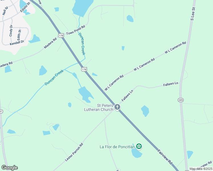 map of restaurants, bars, coffee shops, grocery stores, and more near 7524 Fairview Road in Batesburg-Leesville