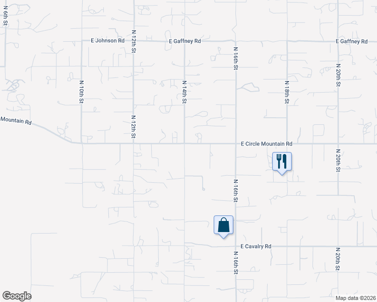 map of restaurants, bars, coffee shops, grocery stores, and more near 44027 North 14th Street in New River