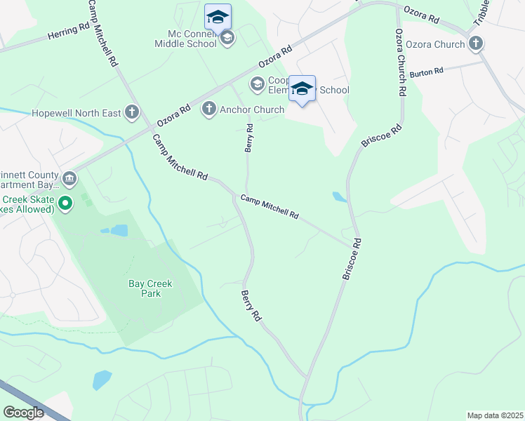 map of restaurants, bars, coffee shops, grocery stores, and more near 2909 Camp Mitchell Road in Loganville