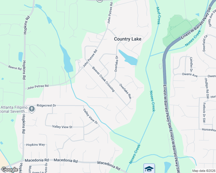 map of restaurants, bars, coffee shops, grocery stores, and more near 2720 Beaver Creek Crossing in Powder Springs