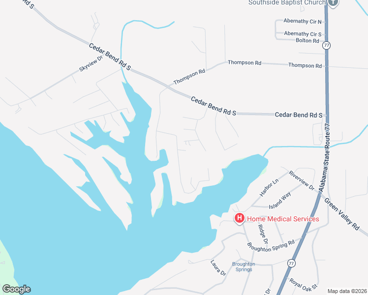map of restaurants, bars, coffee shops, grocery stores, and more near 1827 Hannah Street in Gadsden