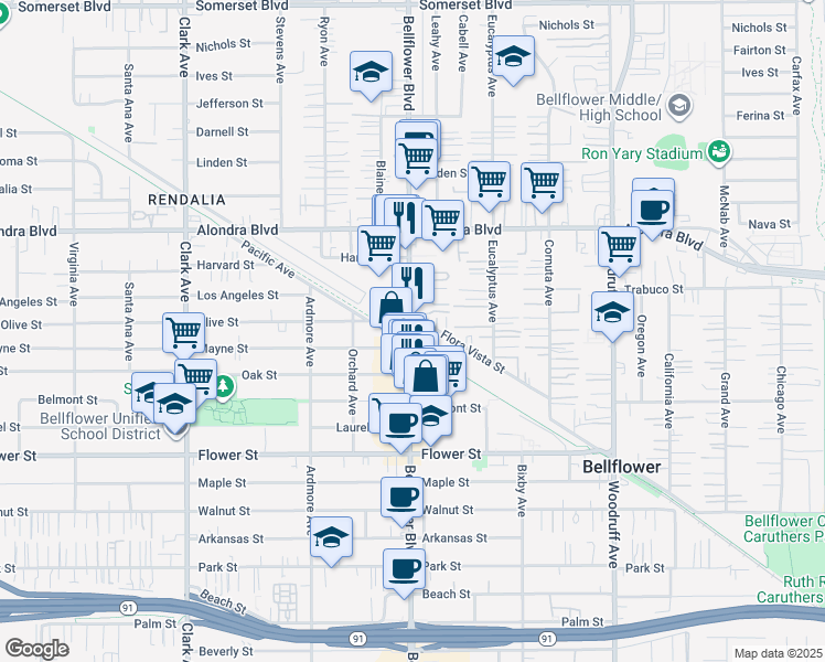 16322 Bellflower Boulevard, Bellflower CA Walk Score
