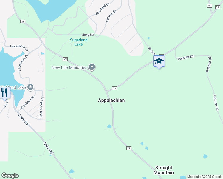 map of restaurants, bars, coffee shops, grocery stores, and more near County Road 12 in St. Clair County