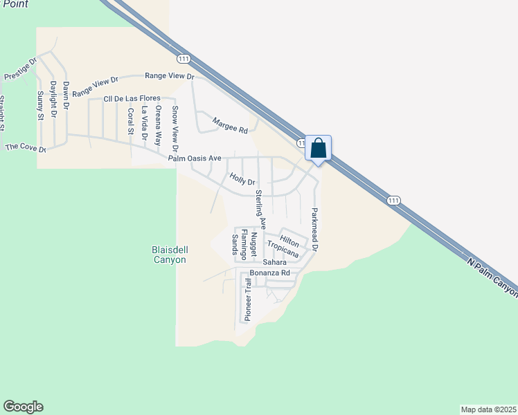 map of restaurants, bars, coffee shops, grocery stores, and more near 22601 Sterling Avenue in Palm Springs