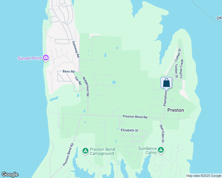map of restaurants, bars, coffee shops, grocery stores, and more near 406 Fisherman Rd in Pottsboro