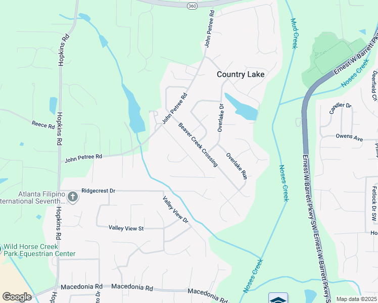 map of restaurants, bars, coffee shops, grocery stores, and more near 2731 Aruba Drive in Powder Springs